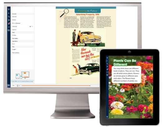 eBooks on computer and tablet
